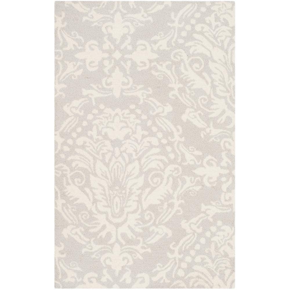 Blossom Light Gray/Ivory Doormat 2 ft. x 3 ft. Geometric Diamond Floral Area Rug price history on PriceWatchPro