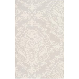 Blossom Light Gray/Ivory Doormat 2 ft. x 3 ft. Geometric Diamond Floral Area Rug