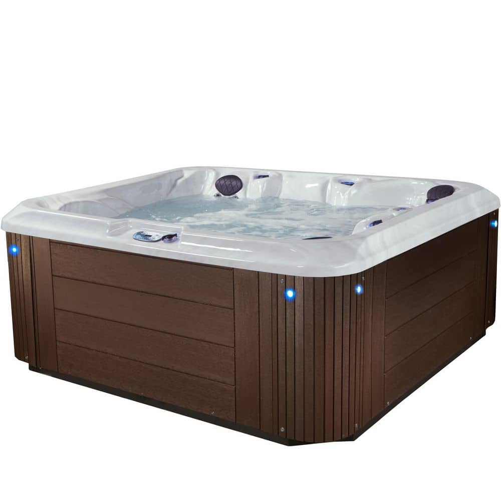 Grand Banks 6-Person Espresso Acrylic Hot Tub with LED Lighting