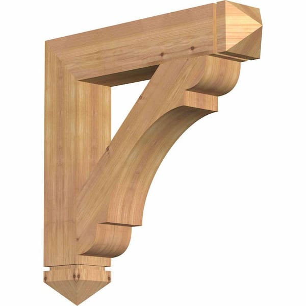Ekena Millwork 5.5 in. x 36 in. x 36 in. Western Red Cedar Olympic Arts and Crafts Smooth Bracket