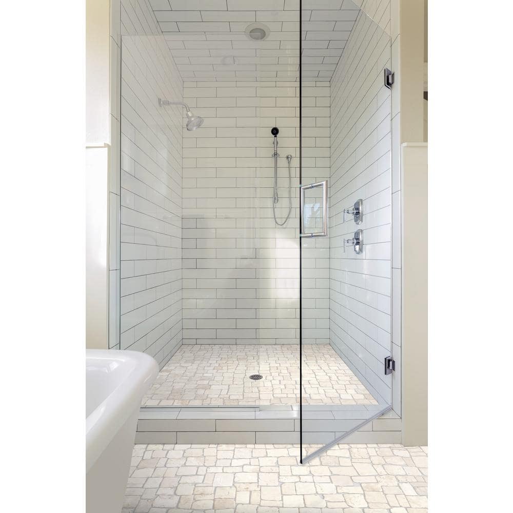 11" x 11" White Marble Pebble Mosaic Tile