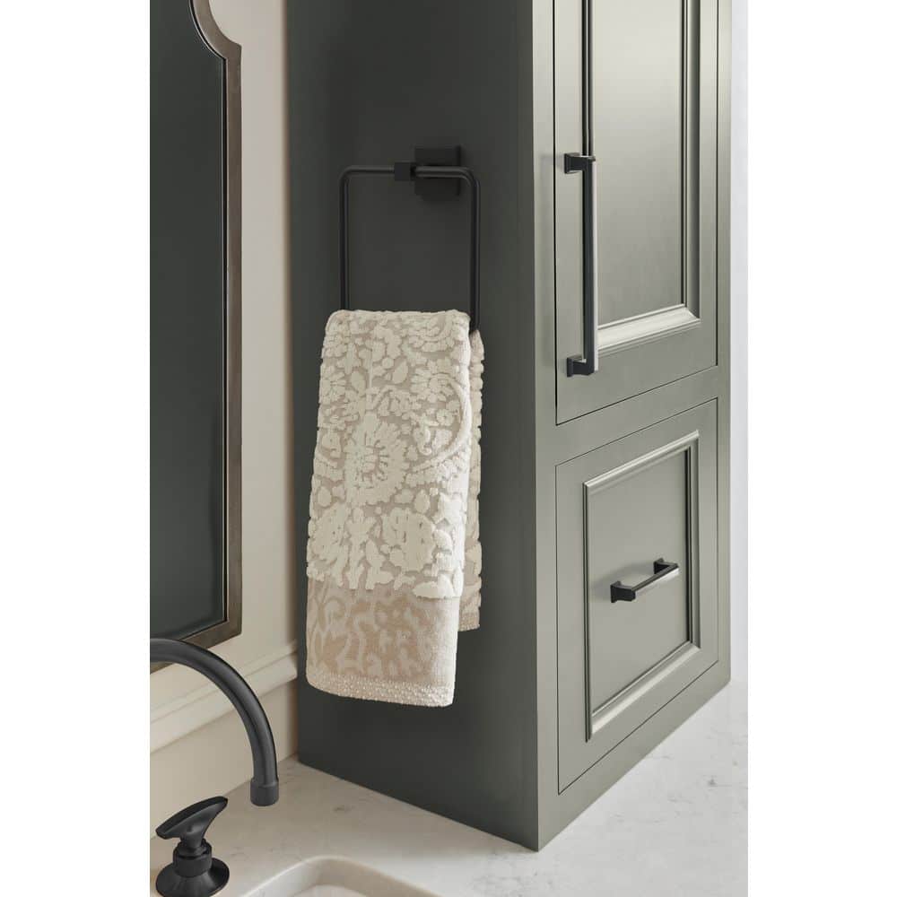 Matte Black 7-Inch Wall Mounted Towel Ring