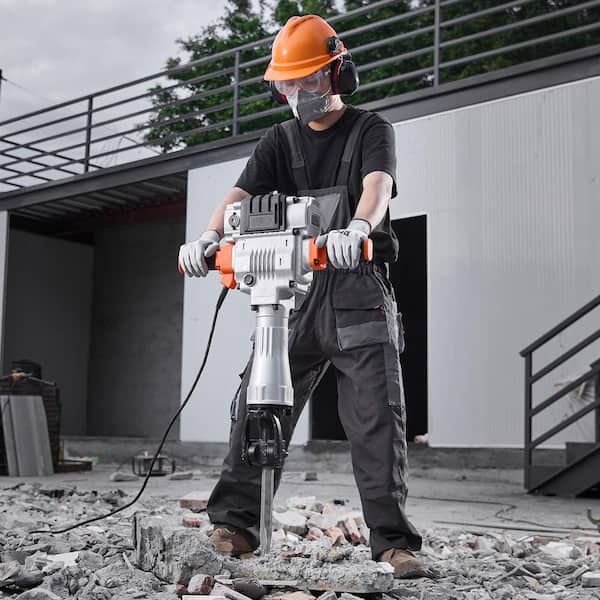 Demolition Jack Hammer, 29.1 L x 22.6 in. 2100W 1650 BPM Industrial-Grade Jack Hammer Concrete Breaker