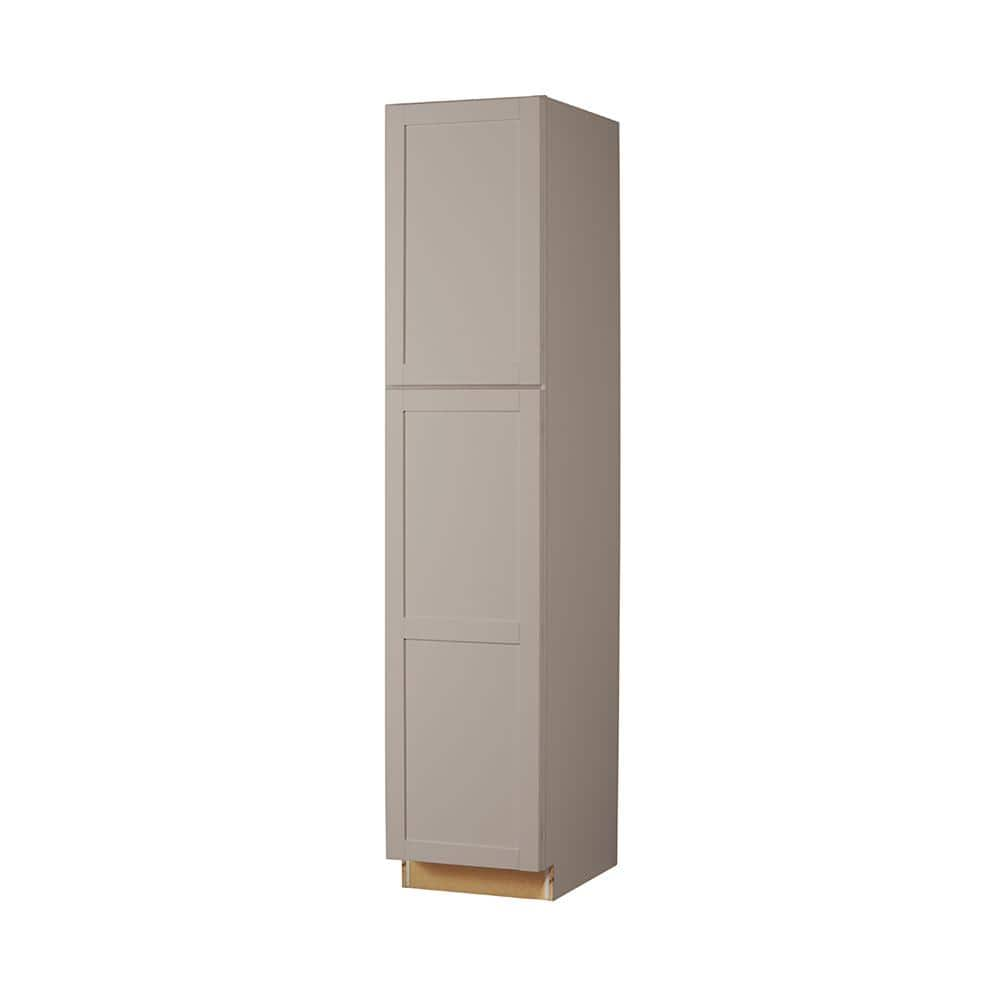 Hampton Bay Westfield Dusk Gray Shaker Stock Assembled Pantry Cabinet (18 in. W x 23.75 in. D x 84 in. H)