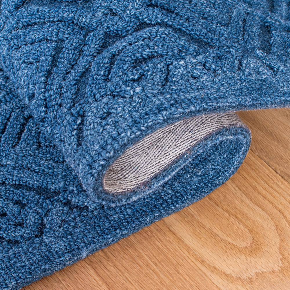 Handmade Blue Geometric Wool Area Rug