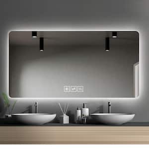 28 in. W x 36 in. H Rectangular Frameless Anti-Fog Backlit LED Wall Bathroom Vanity Mirror in White