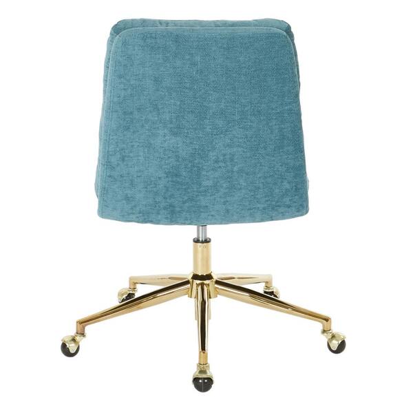 Designer Adjustable Swivel Office/desk Chair With GOLD Base in Velvet Grey/  Green/blue/pink -  Norway