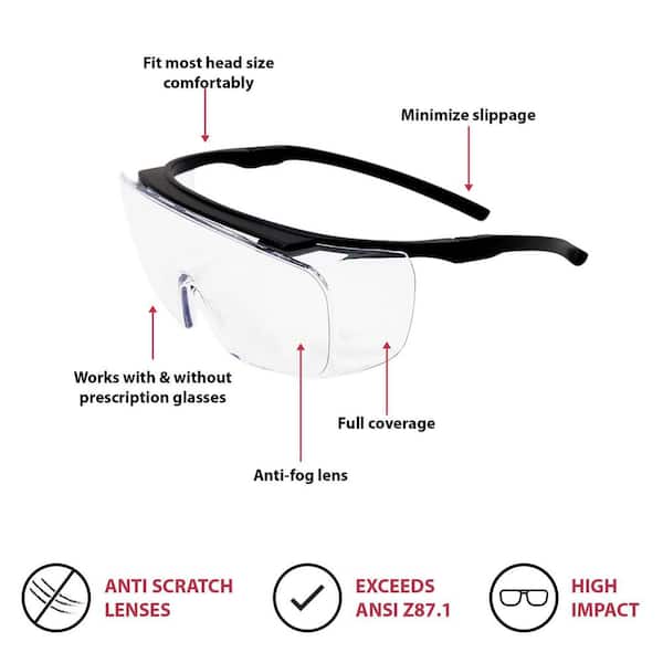 KleenGuard™ V30 Nemesis™ Safety Glasses (25676), Clear Lenses, Black Frame,  Unisex for Men and Women (Qty 12): Safety Goggles: Amazon.com: Tools & Home  Improvement