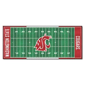 Washington State Cougars Green 2.5 ft. x 6 ft. Field Runner Area Rug
