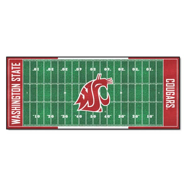 Washington State Cougars Green 2.5 ft. x 6 ft. Field Runner Area Rug