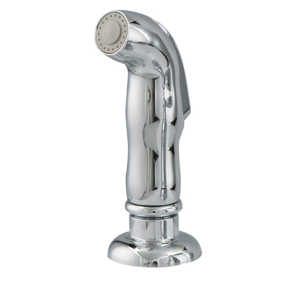 Chrome Double Handle Kitchen Faucet with Side Sprayer