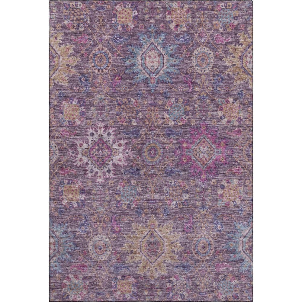 Mayfield Premium Machine Washable Abstract AMF2151 Eggplant 3 ft. x 5 ft. Area Rug price history on PriceWatchPro