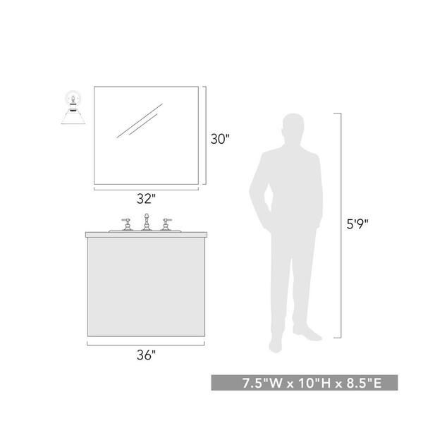 Golden Lighting - Orwell 7.5 in. 1-Light Pewter and Aged Brass Wall Sconce