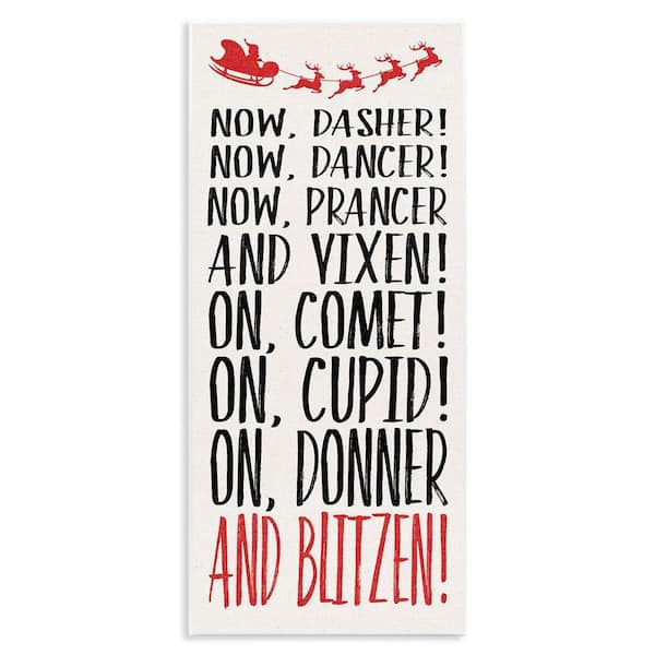 Holiday Reindeer Names by Dogwood Portfolio Unframed Typography Graphic Art Print 17 in. x 7 in.