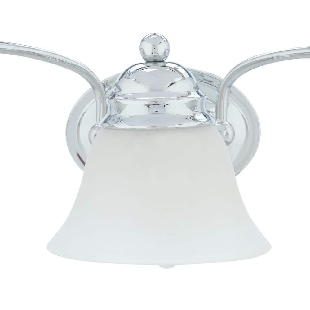 Empire Polished Chrome Three-Light Vanity with Alabaster Glass