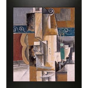 Guitar and Violin by Pablo Picasso New Age Wood Framed Abstract Oil Painting Art Print 24.75 in. x 28.75 in.