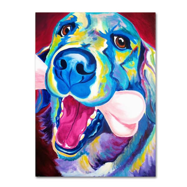 Trademark Fine Art 32 in. x 24 in. "My Favorite Bone Reboot" by DawgArt Printed Canvas Wall Art