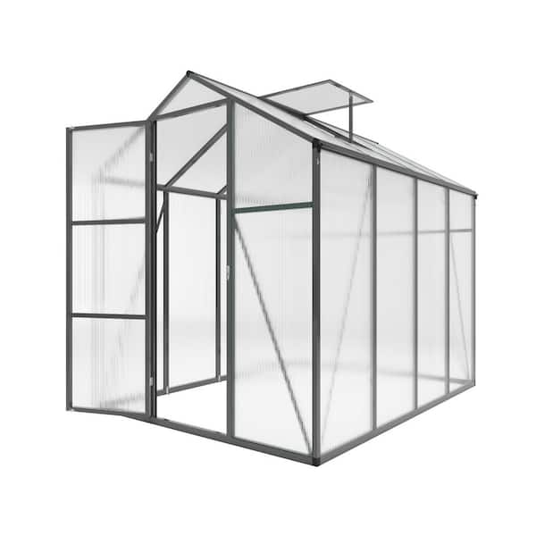 72.83 in. W x 97 in. D x 86.42 in. H Outdoor Walk-in Greenhouse with Adjustable Vent, Lockable Door