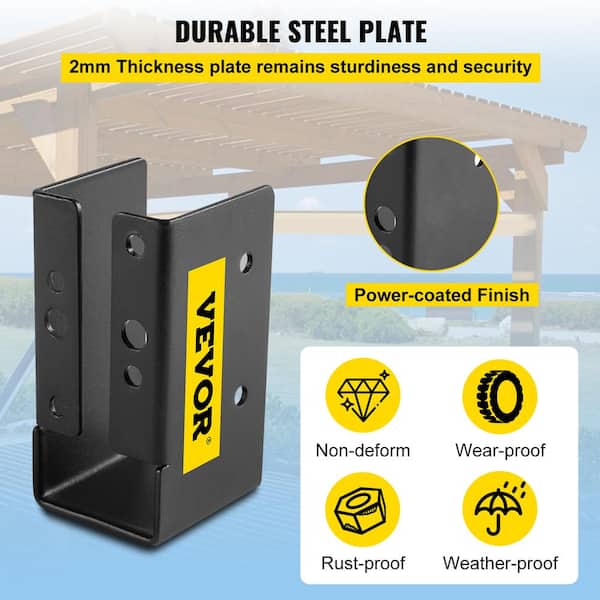 VEVOR Concealed Joist Hanger 2 in. x 4 in. Outdoor Accent Concealed Joist Bracket Pack of 24 Concealed Face Mount Joist Hanger