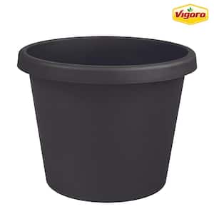 Antonella Small Black Plastic Planter with Drainage Hole (6 in. L x 6 in. W x 4.8 in. H)