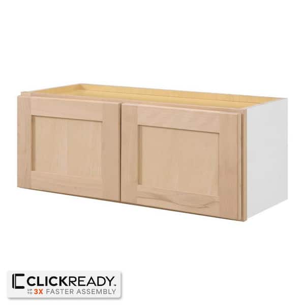 30 in. W x 12 in. D x 12 in. H Ready to Assemble Wall Bridge Kitchen Cabinet in Unfinished with CLICKREADY Technology