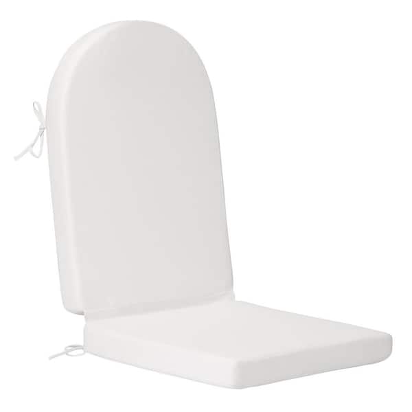 Addison 1 Piece 20.3 in. x 47 in. Beige Outdoor Patio Adirondack Chair Seat Pillow Cushion in White