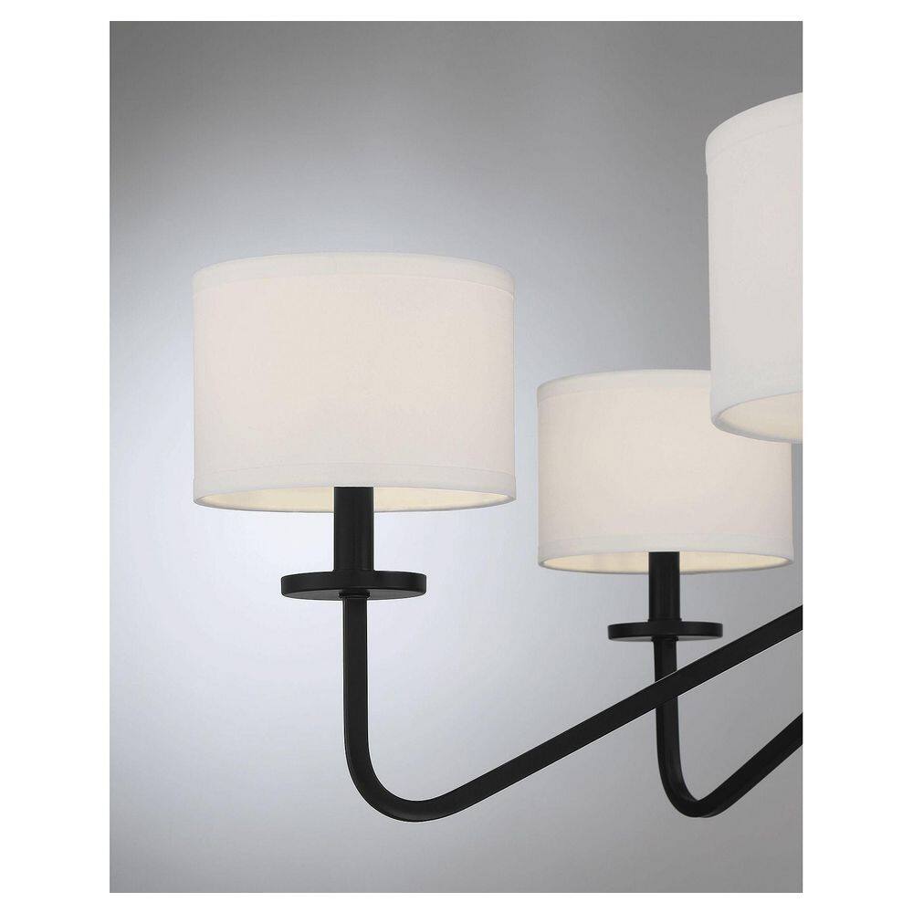 Matte Black 6-Light Candelabra Chandelier with Easy Installation