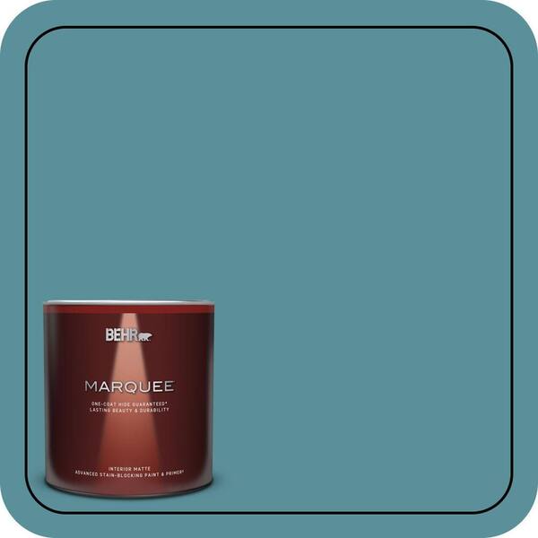 BEHR MARQUEE 1 qt. Home Decorators Collection #HDC-AC-23A Cabana Blue One-Coat Hide Matte Interior Paint & Primer