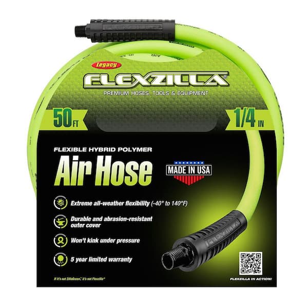 Air Hose With Legacy Manufacturing HFZ1450YW2 Flexzilla Zillagreen 1/4 X 50 Ft 