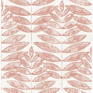 Akira Coral Leaf Paper Strippable Roll (Covers 56.4 sq. ft.)