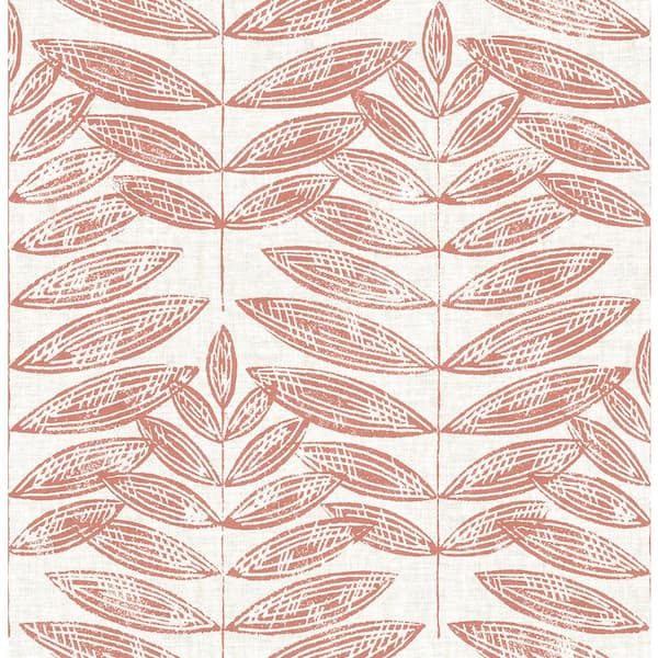 A-Street Prints Akira Coral Leaf Paper Strippable Roll (Covers 56.4 sq. ft.)