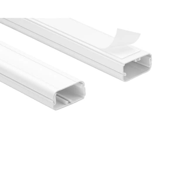 39 in. TV Cord Hider Kit 3 x L 13 in. Cable Covers Wall Mounted Wire Concealer White 1-Piece