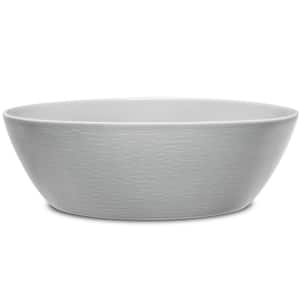 Colorscapes Grey-on-Grey Swirl 10.25 in., 90 fl.oz. Gray Porcelain Round Serving Bowl
