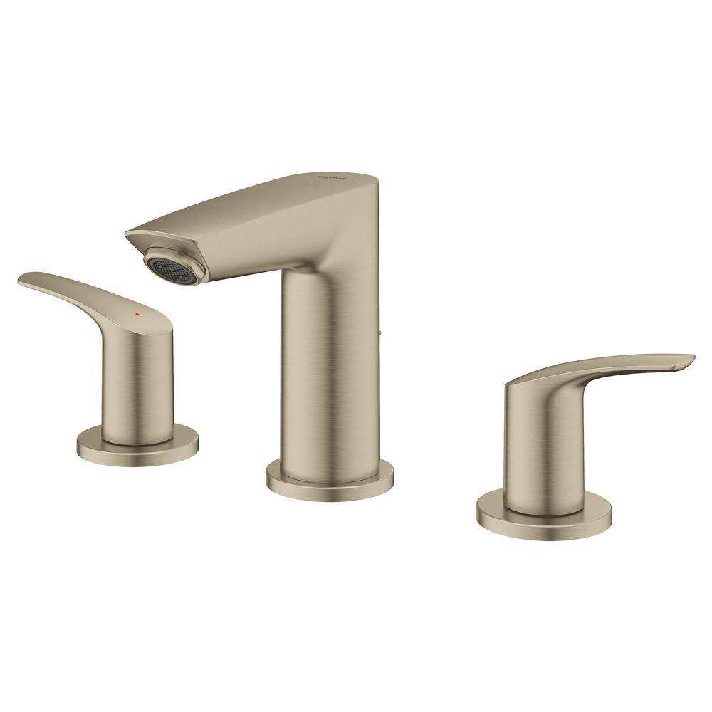 Eurosmart Brushed Nickel 8" Widespread 2-Handle Bathroom Faucet