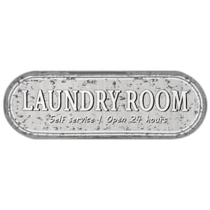 Graphic Machine Washable Laundry Mat Light Gray 20 in. x 59 in. Laundry Mat