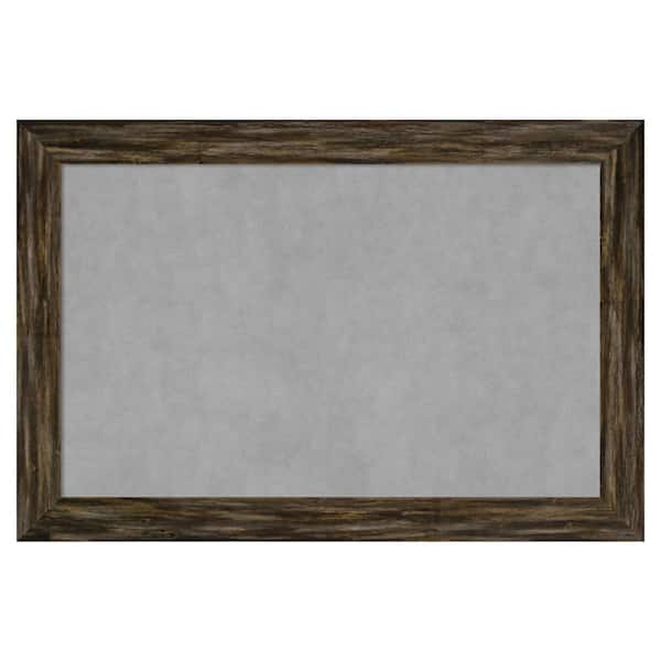Amanti Art Fencepost Brown Narrow 37 in. x 25 in. Framed Magnetic Board
