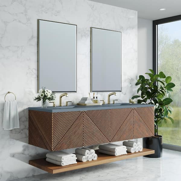 Marcello 72.0 in. W x 23.5 in. D x 36.0 in. H Double Bath Vanity Cabinet without Top in Chestnut