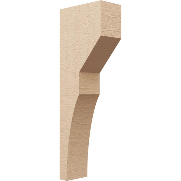 Ekena Millwork Thin Series 2 6 in. x 12 in. x 36 in. Monterey Rough Cedar Woodgrain Timberthane Polyurethane Corbel in Primed Tan