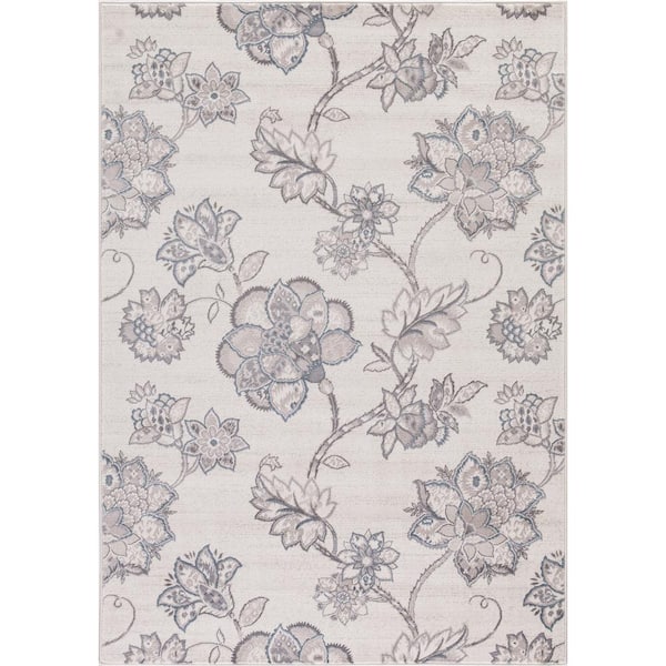 Concord Global Trading Lara Floral Harmony Ivory 8 ft. x 11 ft. Area Rug