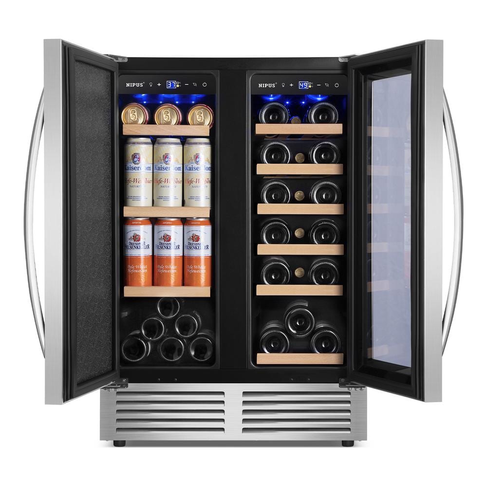 Silver Dual Zone 18 Bottle and 57 Can Wine and Beverage Refrigerator