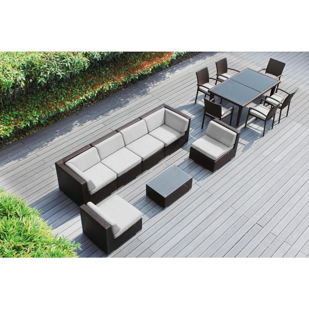 Ohana Depot Ohana Dark Brown 14Piece Wicker Patio Conversation Set