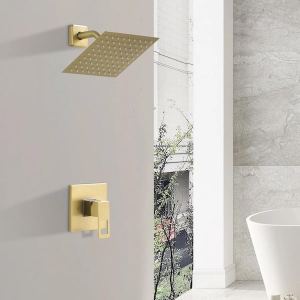 Tahanbath 1-Spray Patterns with 1.5 GPM 8 in. Wall Mount Rain 