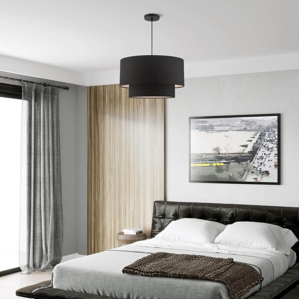 Bainbridge 20" Black LED Indoor/Outdoor Drum Chandelier