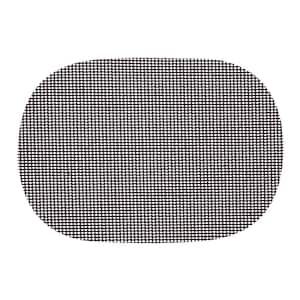 Fishnet 17 in. x 12 in. Black PVC Covered Jute Oval Placemat (Set of 6)