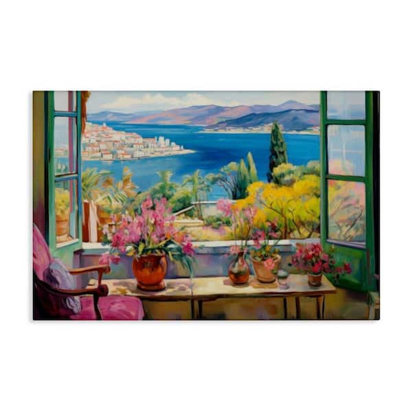 Seaside Window View by LSR Design Studio Unframed Nature Graphic Art Print 20 in. x 30 in.