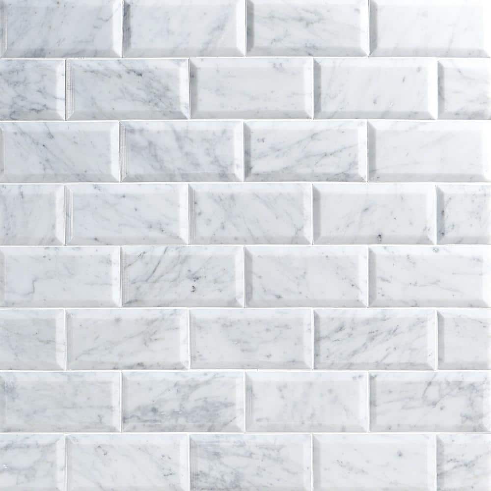 Carrara White Marble 3x6 Subway Wall Tile