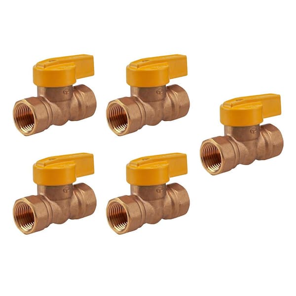 The Plumber's Choice 1 in. FIP Brass 1-Piece Gas Ball Valve (Pack of 5)