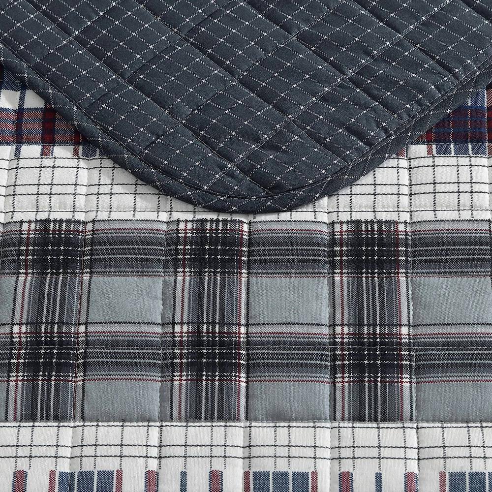 King Smoke Gray Cotton Reversible Quilt Set