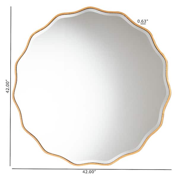 Weston Glam 42 in. W x 42 in. H Gold Round Framed Mirror