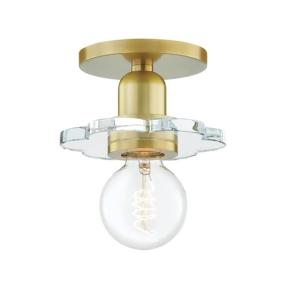 Alexa 1-Light Aged Brass Wall Sconce